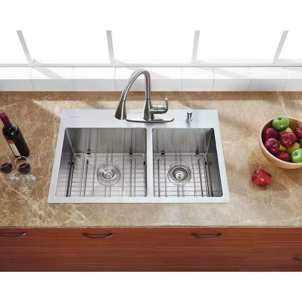 Double Bowl 60/40 Stainless Steel Kitchen Sink 