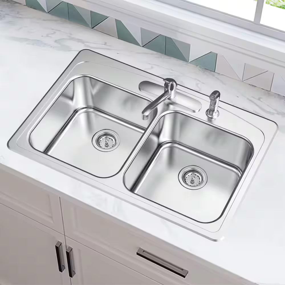 Double Bowl 50/50 Stainless Kitchen Sink