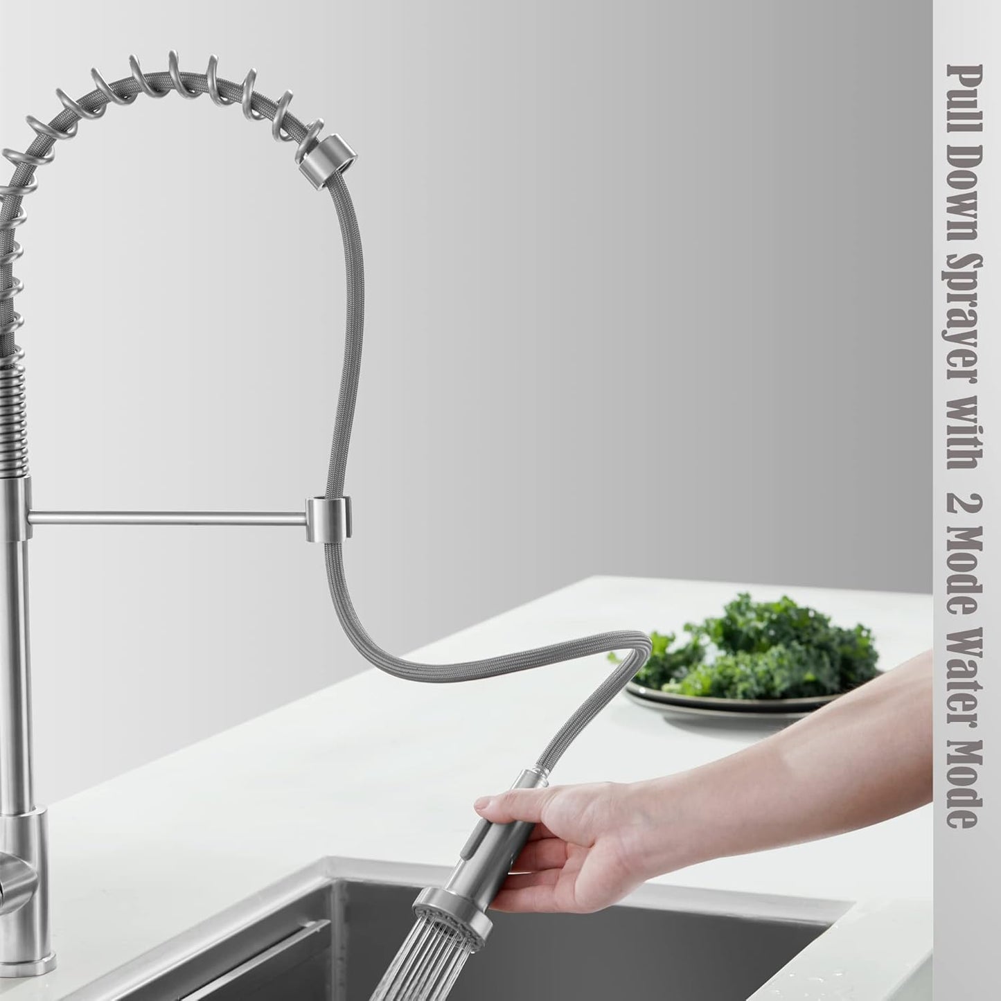 Stainless Steel Single Handle Farmhouse Kitchen Sink Faucet