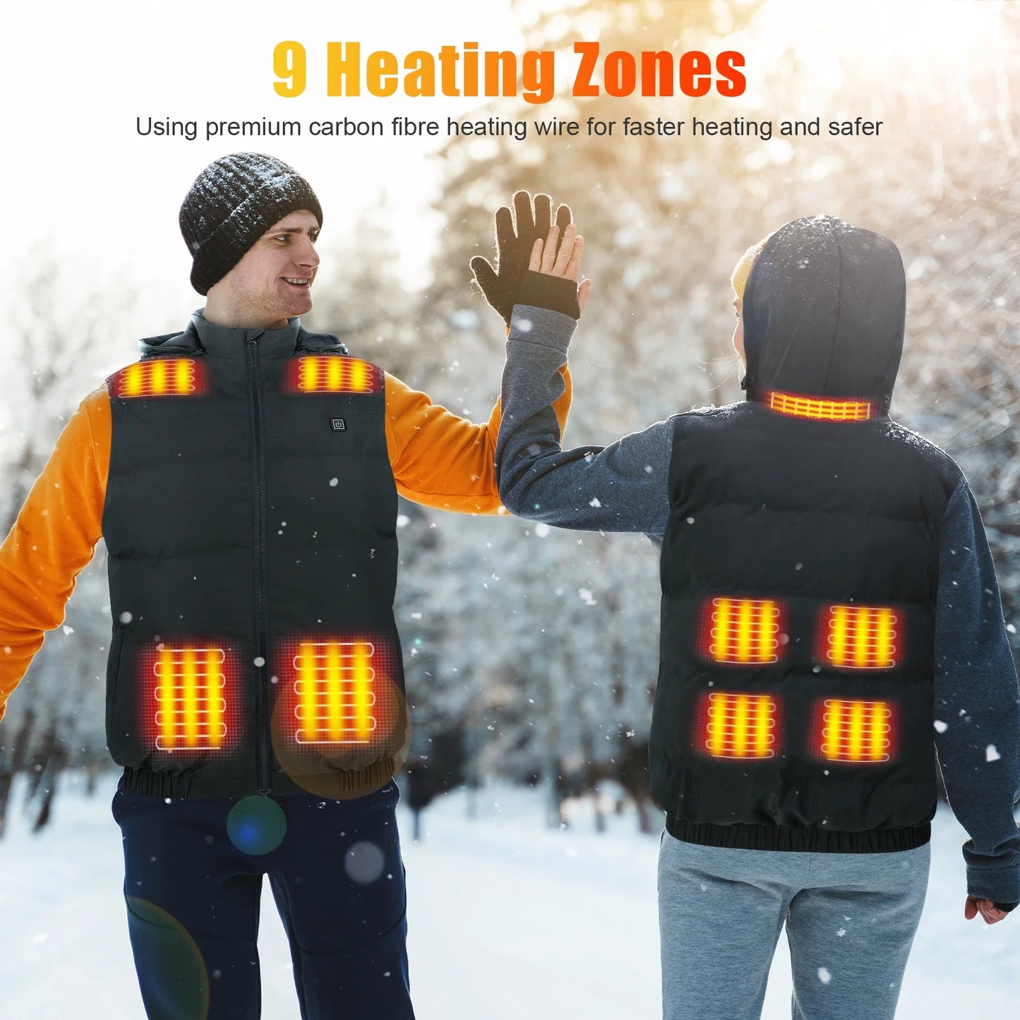 Heated Vest for Mens and Womens with Heated Hood