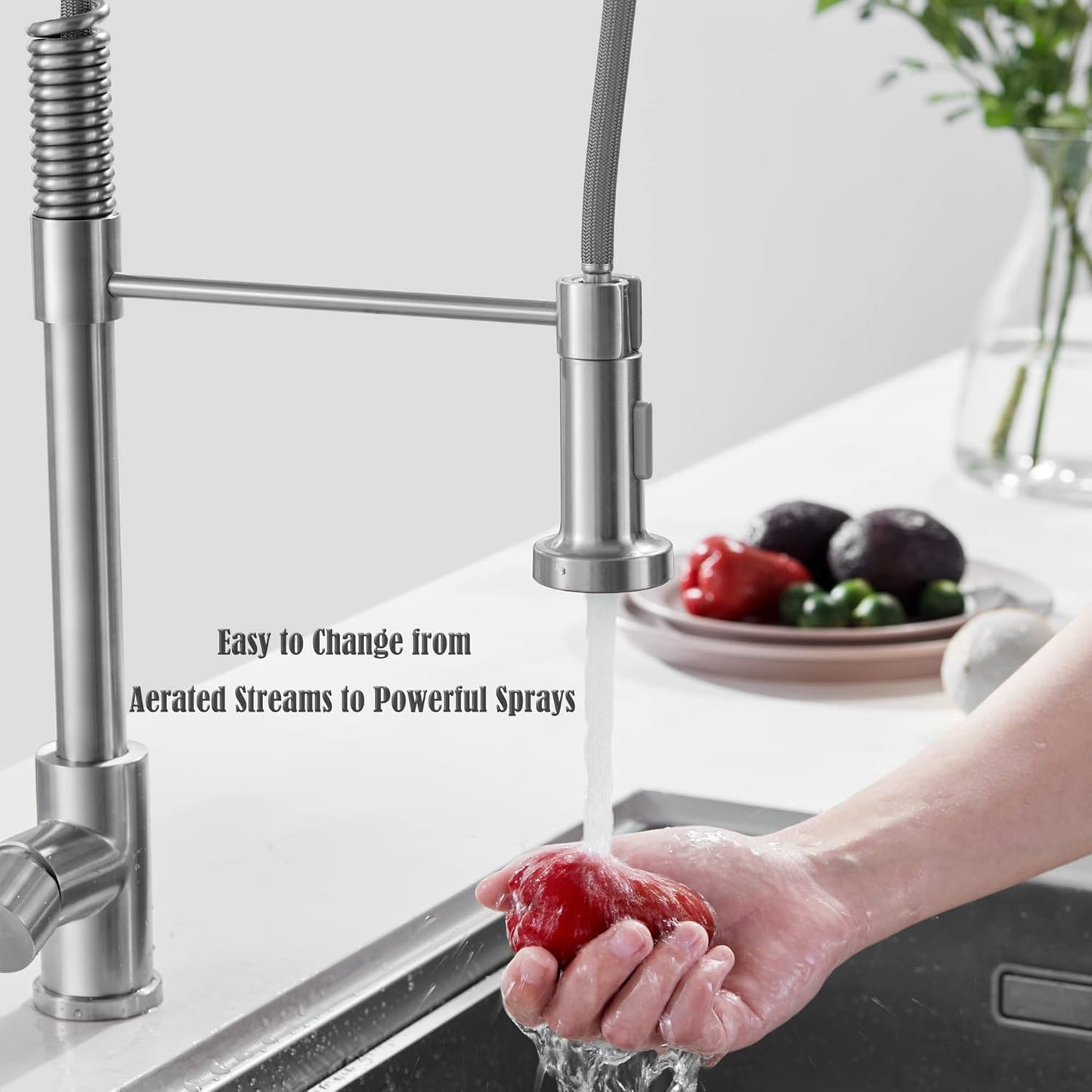 Stainless Steel Single Handle Farmhouse Kitchen Sink Faucet