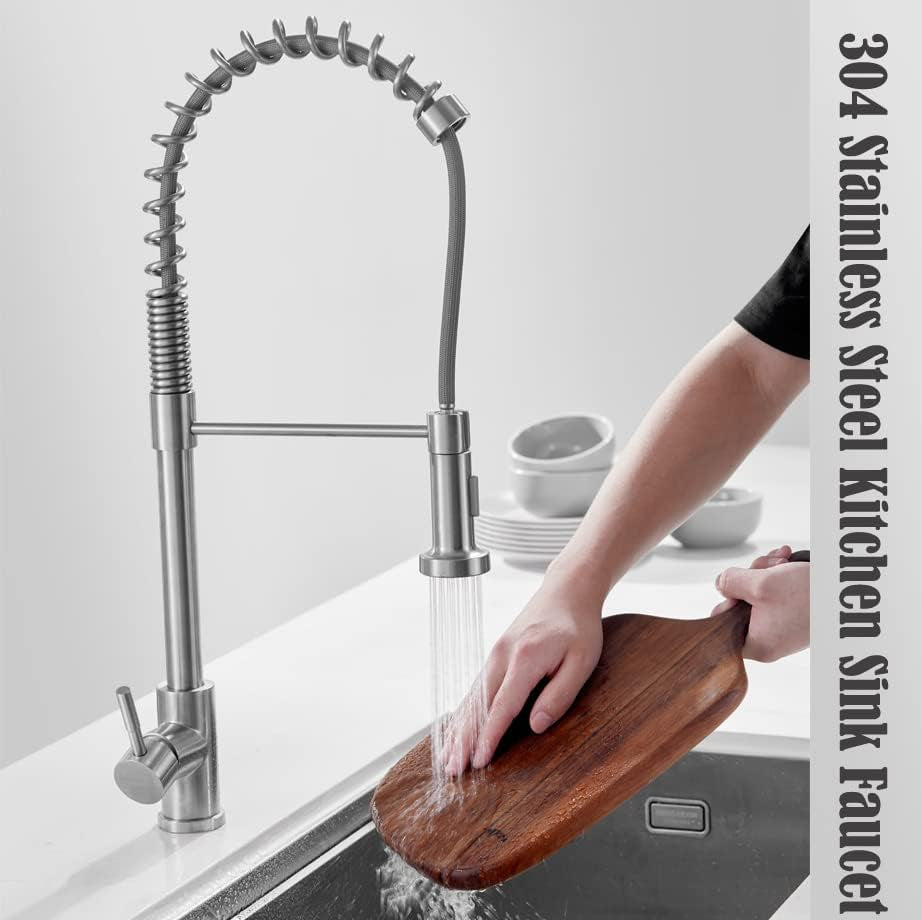 Stainless Steel Single Handle Farmhouse Kitchen Sink Faucet