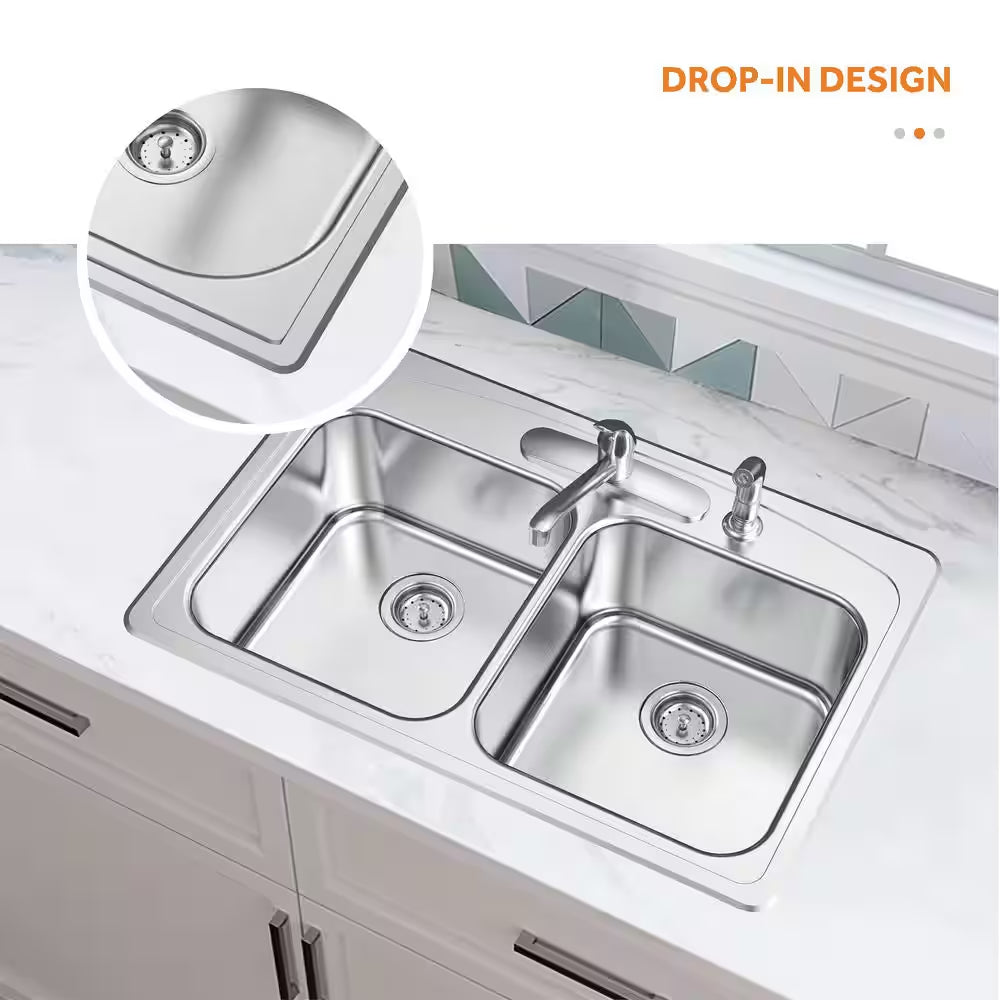 Double Bowl 50/50 Stainless Kitchen Sink