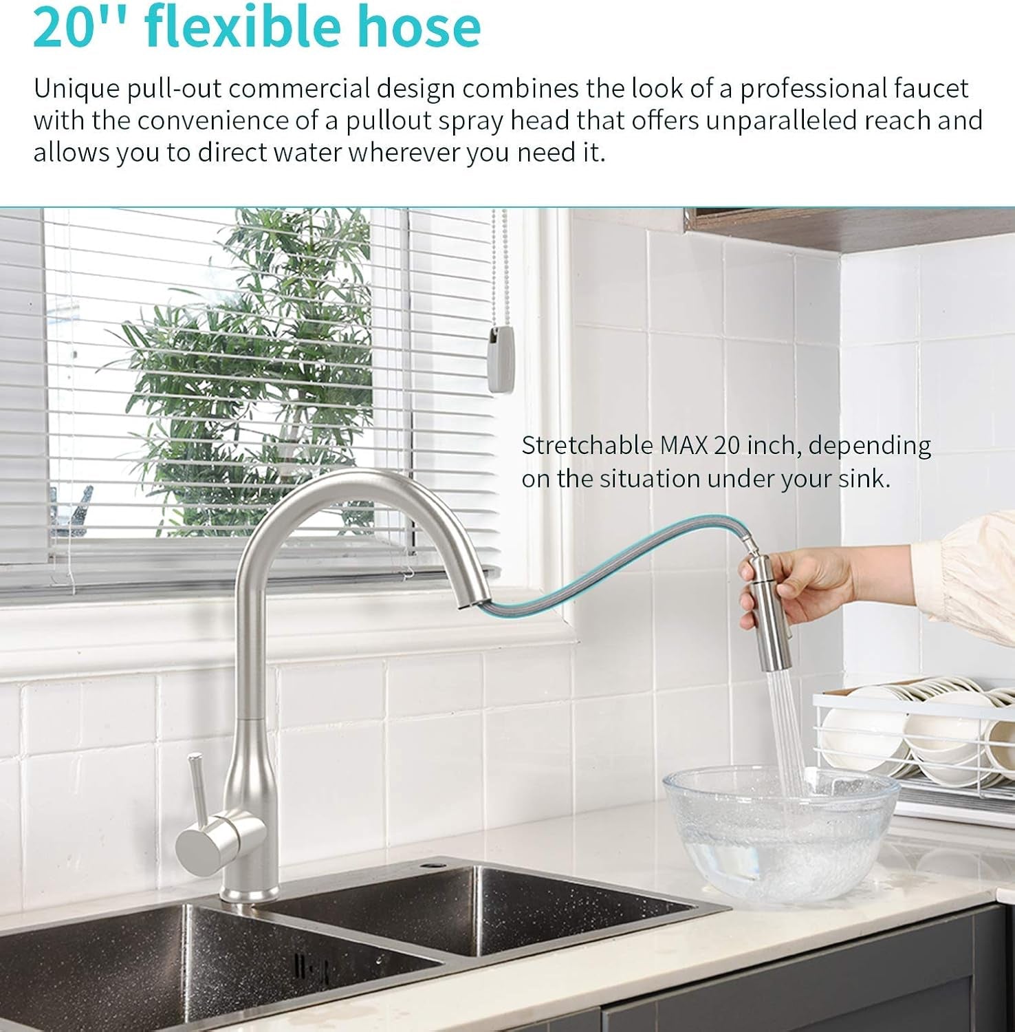 Stainless Steel Touch Activated Kitchen Faucet with Pull down Sprayer