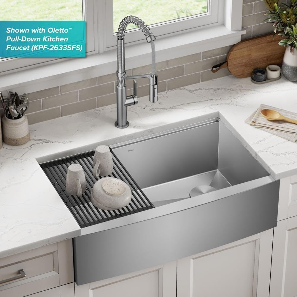 Single Bowl Stainless Steel Farmhouse Kitchen Sink 