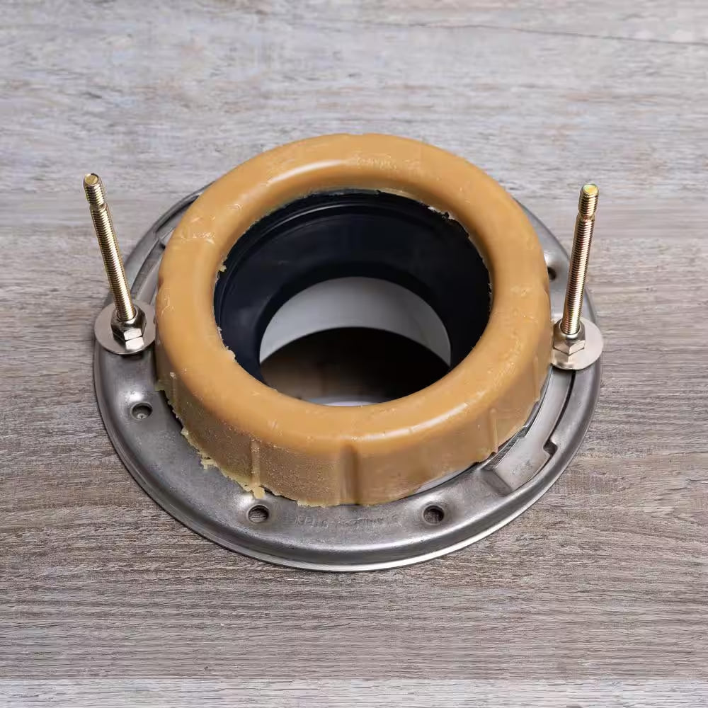 Extra Thick Reinforced Toilet Wax Ring with Plastic Horn and Zinc-Plated Toilet Bolts