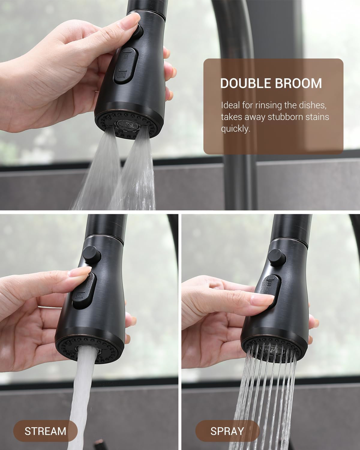 Oil Rubbed Bronze Stainless Steel Kitchen Faucet 