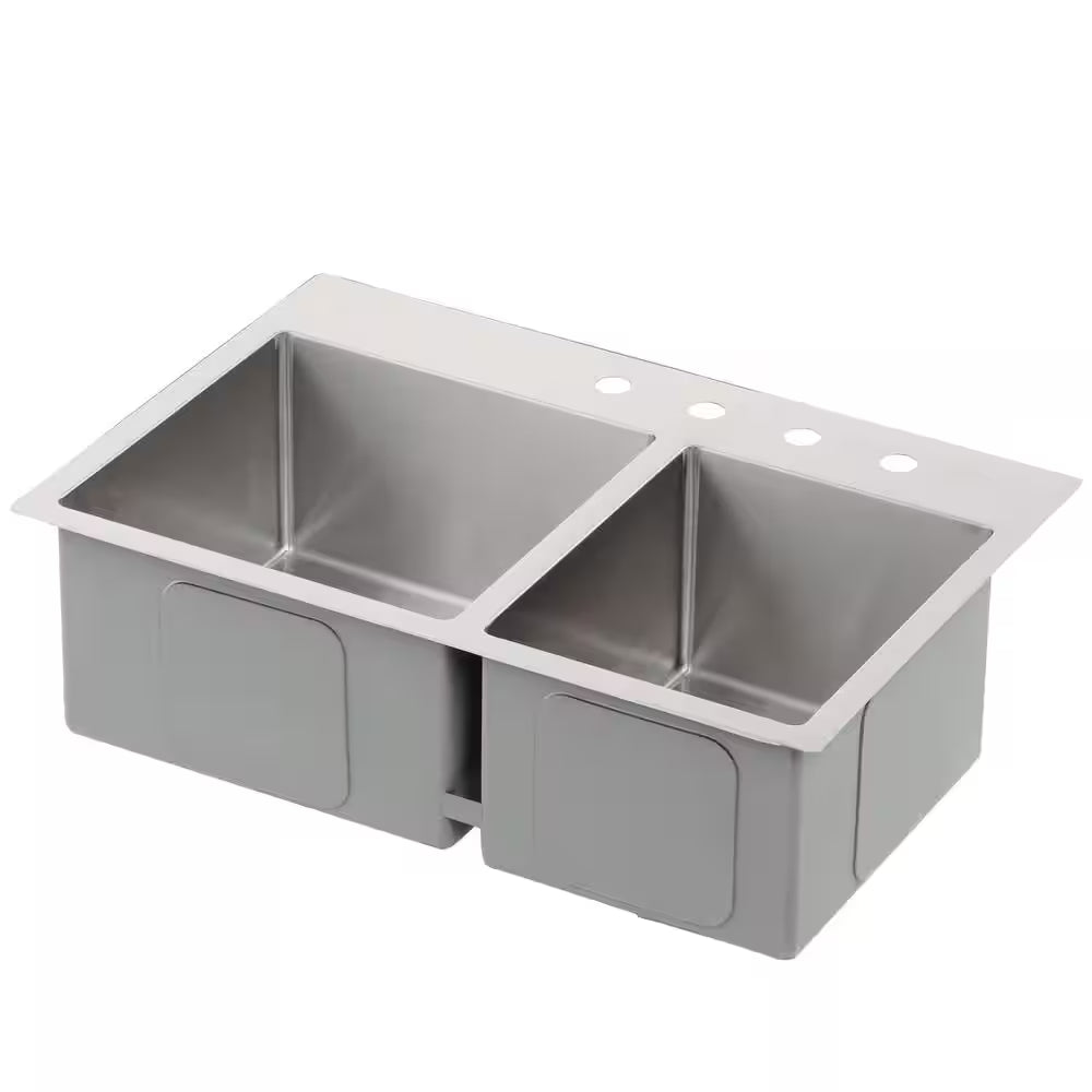 Double Bowl 60/40 Stainless Steel Kitchen Sink 