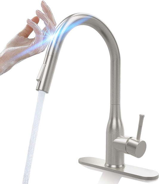 Stainless Steel Touch Activated Kitchen Faucet with Pull down Sprayer