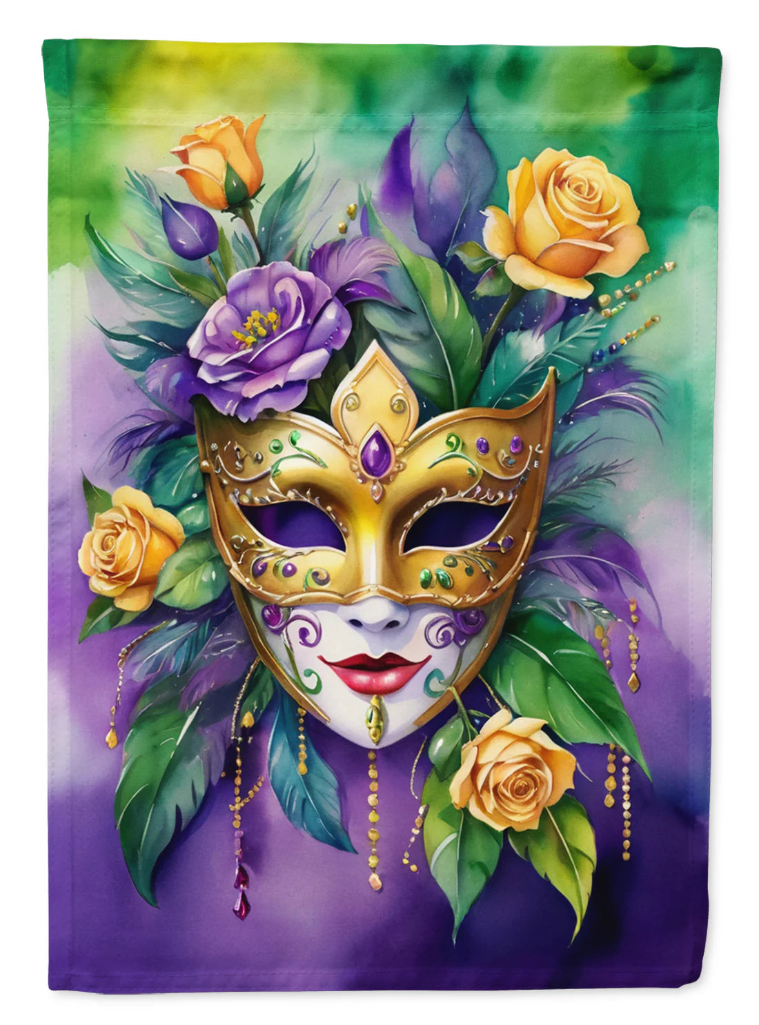 Mask Mardi Gras House Flag