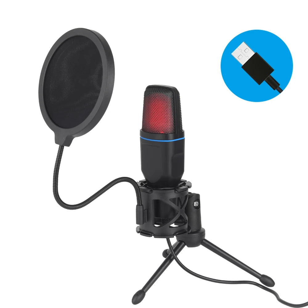 USB Microphone for Podcast Recording Studio Streaming Laptop Desktop PC