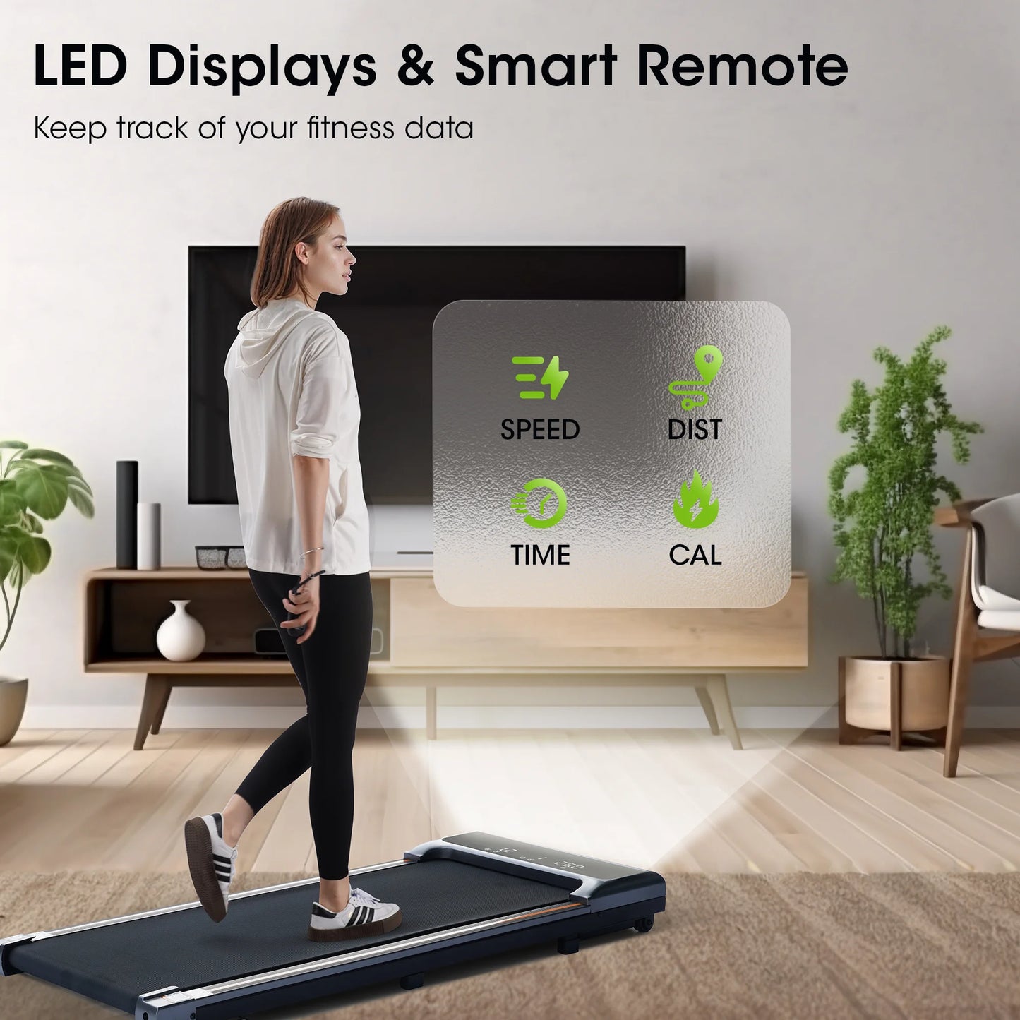 Light Weight Walking Pad Treadmill with Remote Control 