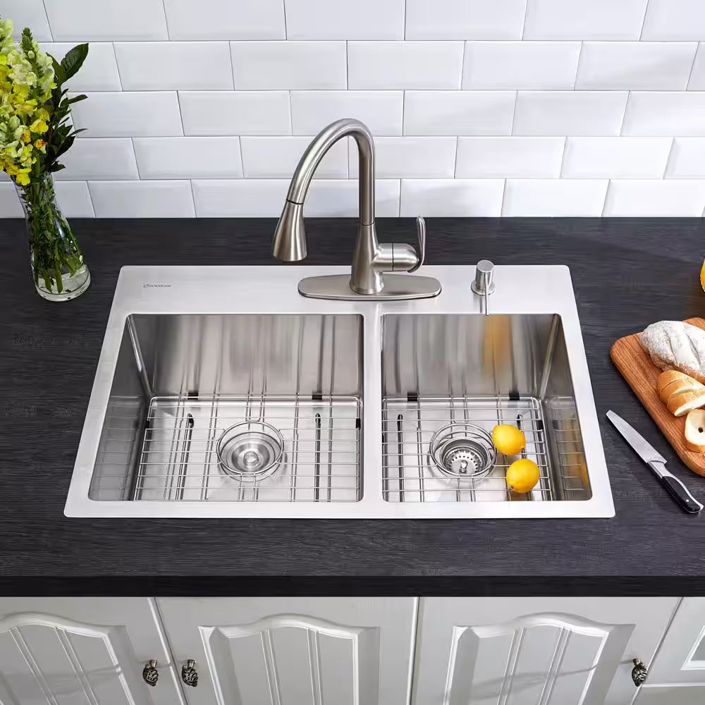 Double Bowl 60/40 Stainless Steel Kitchen Sink 