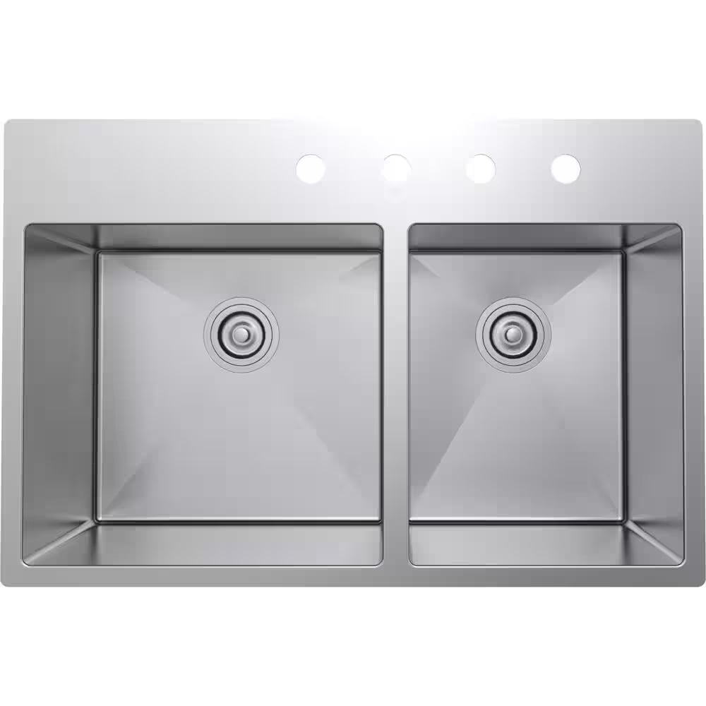 Double Bowl 60/40 Stainless Steel Kitchen Sink 