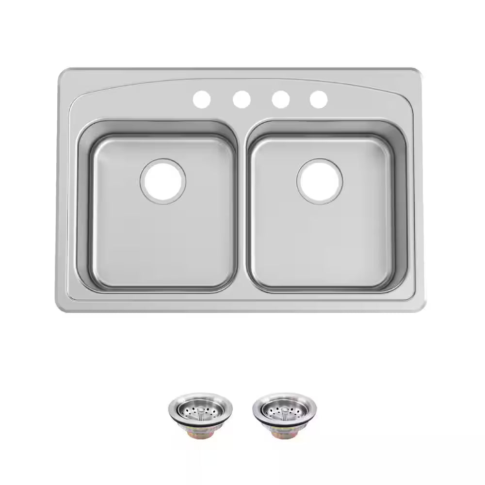 Double Bowl 50/50 Stainless Kitchen Sink