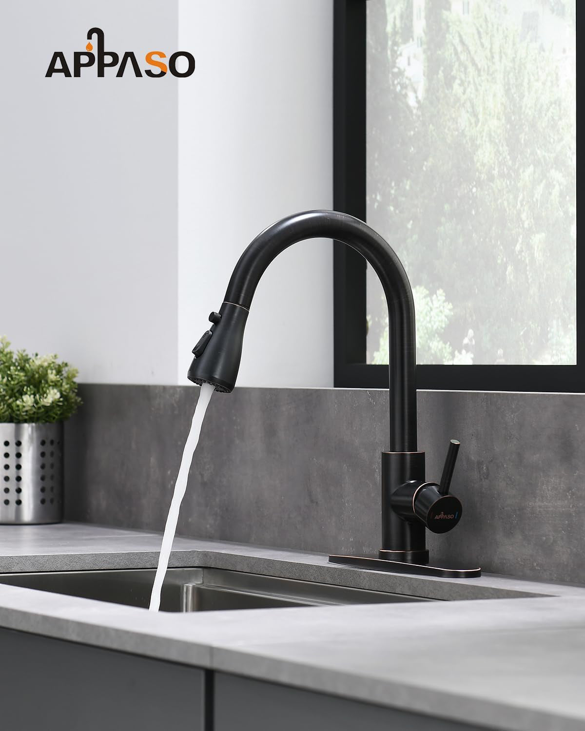 Oil Rubbed Bronze Stainless Steel Kitchen Faucet 