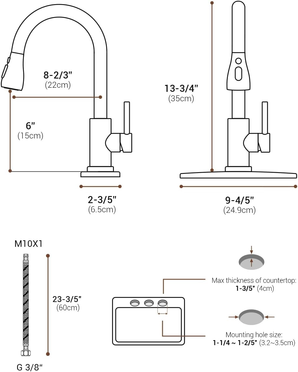 Oil Rubbed Bronze Stainless Steel Kitchen Faucet 