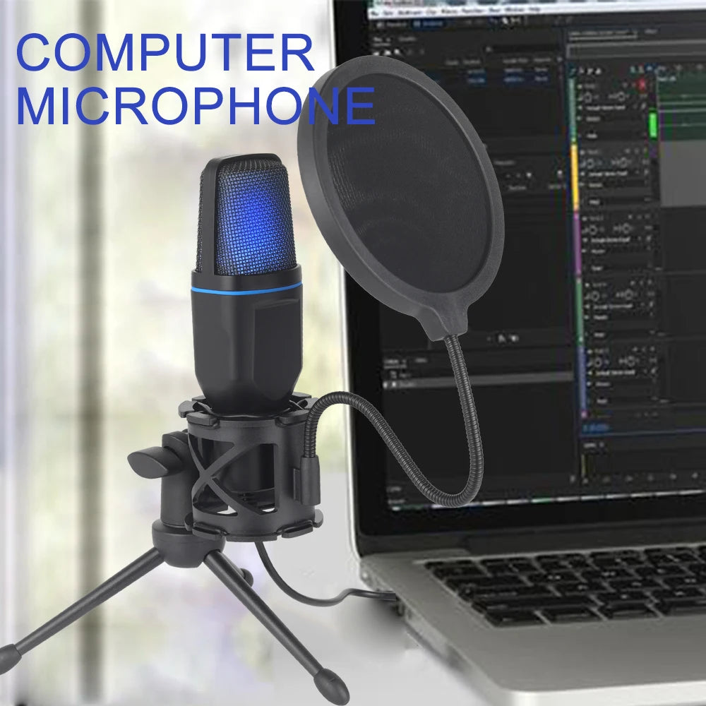 USB Microphone for Podcast Recording Studio Streaming Laptop Desktop PC